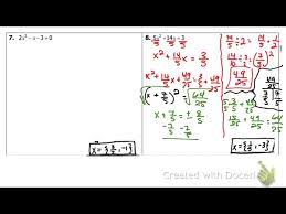 Hw 6 Solving Quadratics By Completing