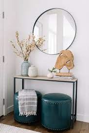 small entryway table and mirror