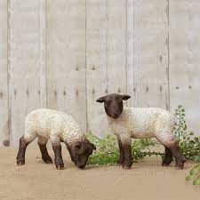 Grazing Sheep Tabletop Figurines Set Of