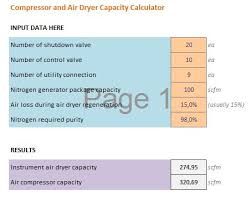 air compressor and air dryer calculation