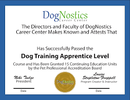 Dognostics Career Center Training Certificate