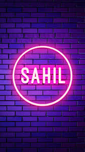 sahil name neon light neon name