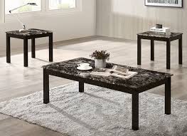 Pc Black Faux Marble Wood Table