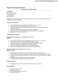 Fast Food Resume Example Customer Service Objective 31516 Ifest Info