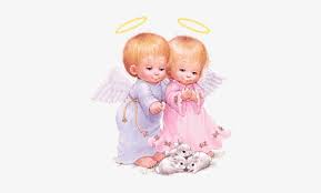 cute baby angels with bunnies free png
