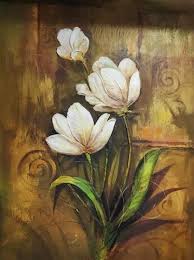 acrylic canvas flower painting style