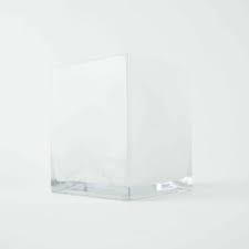 5 Glass Cube Vases In White Whole