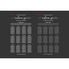 Custom Wedding Table Seating Chart Plan Sticker Vinyl Decal Sign Removable