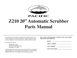 pacific z210 parts manual pdf
