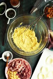 we ll add mayonnaise i like avocado mayo the best creole or whole grain mustard a splash of heavy cream for a really lovely creaminess