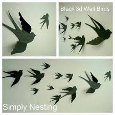 Black 3d Bird Wall Art 3d Wall Art
