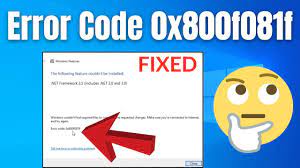 fix net framework 3 5 error 0x800f081f