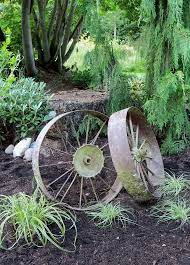 Old Tractor Wheels In The Garden Old