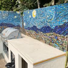 Outdoor Mosaic Wall Art Adding