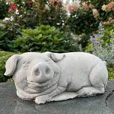 Pig Garden Decor Outdoor Cement Statue