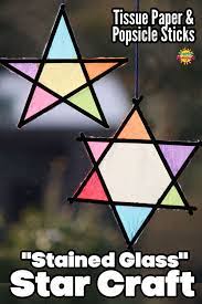 Tissue Paper Stained Glass Stars