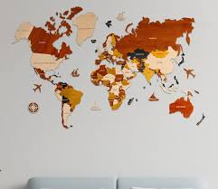 Buy Wooden World Map Wall Art