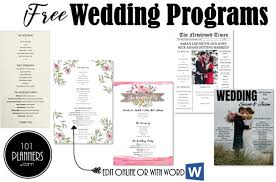 free wedding program template word or