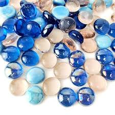 Flat Marbles Glass Gems Stones 3 Colors