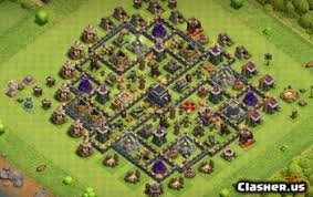 If your goal is to farm resources quickly you should go for the farmer base, and if your goal is a high trohpy. Town Hall 9 Coc Farming Base Links Clash Of Clans Clasher Us
