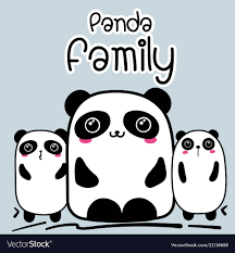 cute cartoon panda family background