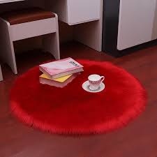 red round faux fur rug luxury fluffy