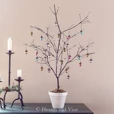 diy branch christmas tree with metallic