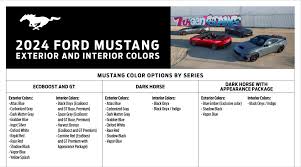 2024 ford mustang paint colors