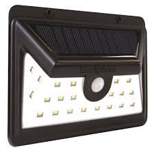 Ever Brite Black Motion Activated Outdoor Integrated Led Area Light With 24 White Solar Light Briteu Pd24 The Home Depot