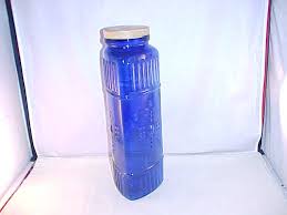 blue cobalt glass canister triangle