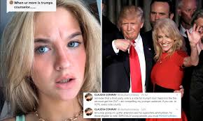 Kellyanne conway is a household name in american politics and one of the most popular people in the white house. Kellyanne Conway S Daughter Claudia 15 Returns To Twitter And Trolls Her Mom S Boss Daily Mail Online