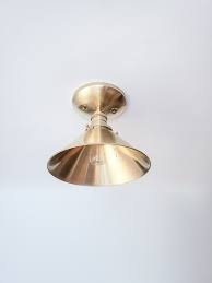 Semi Flush Brushed Brass Cone Ceiling