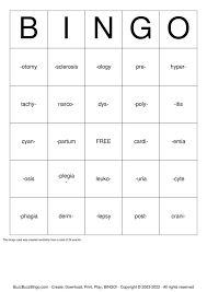cal terminology bingo cards