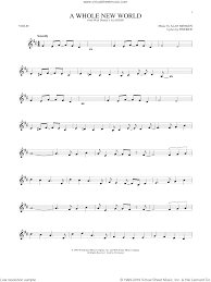 Jingle bells boogie by andrew fling for violin solo. Menken A Whole New World From Aladdin Sheet Music For Violin Solo