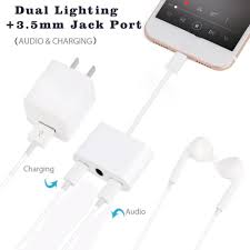 Mini Dual Lightning Splitter Adapter Audio Aux Converter Charger Adapter With Dual Ports 3 5mm Buy At A Low Prices On Joom E Commerce Platform