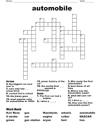 automobile crossword wordmint