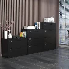 mlezan 4 drawer lateral cabinet black