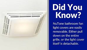 remove nutone bathroom fan light cover