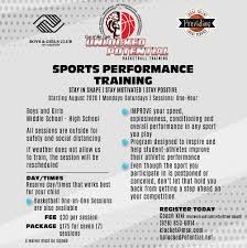 performance training sessions