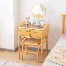 vanity table set bamboo makeup dressing