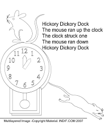 Listen to the song and put the sentences in order. Hickory Dickory Dock Coloring Page