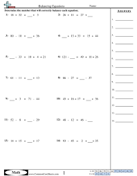 Balancing Equations Worksheets Free