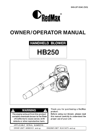Redmax Hb250 Specifications Manualzz Com