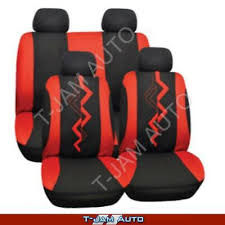 Car Seat Covers Set Universal Red Retro
