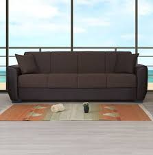 Primo Brown Pu Leather Arms Sofa Bed By