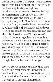 Temperatures For Crested Geckos Aim For About 75 Degrees F