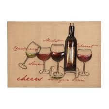 Wall Art Canvas With Metal Wine Bottles