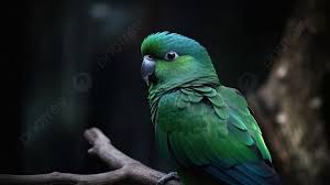 green parrot is sitting on a branch in
