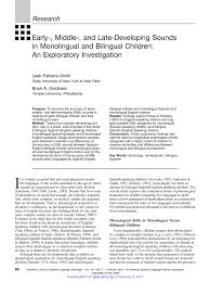 Pdf Early Middle And Late Developing Sounds In