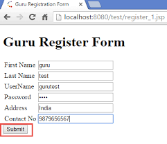 registration login form